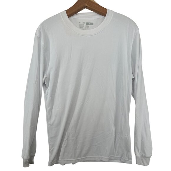 5.11 Tactical Adult Long-Slv TShirt S White Base Layer Utility Casual Athleisure - Picture 1 of 13